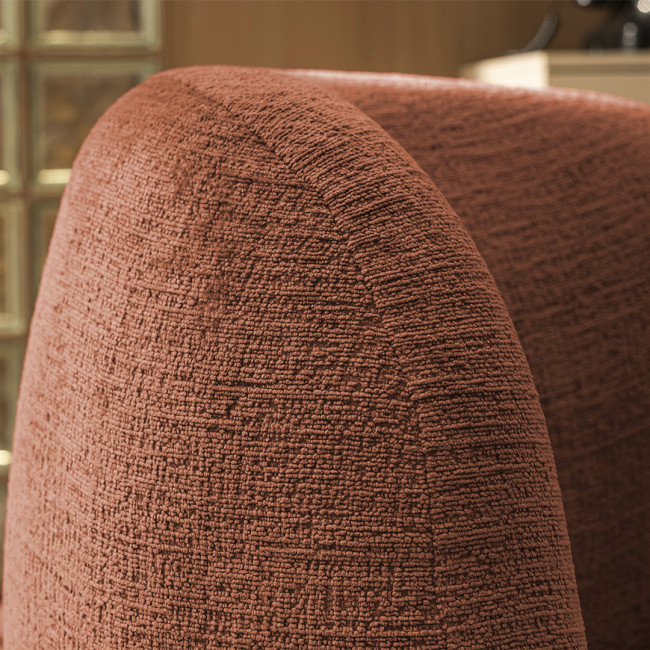 Mo - Fauteuil rond en tissu chenille