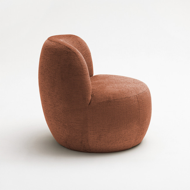 Mo - Fauteuil rond en tissu chenille