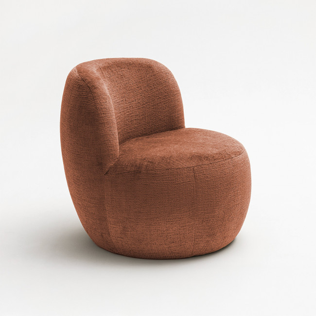 Mo - Fauteuil rond en tissu chenille