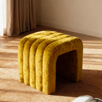 Mui - Tabouret rembourré en tissu chenille