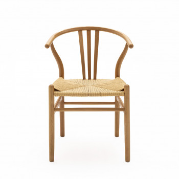 Lio - Lot de 2 chaises en corde tressée et bois