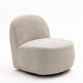 Groovy - Fauteuil pivotant en tissu chenille côtelé