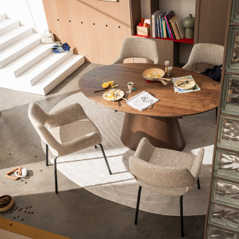 Cami - Table à manger extensible 6 à 8 personnes ovale en bois