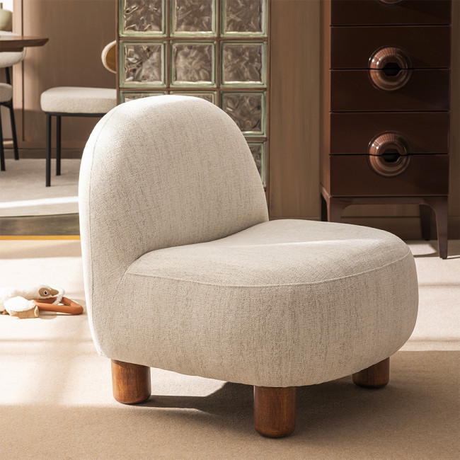 Aren - Fauteuil en tissu chenille et bois