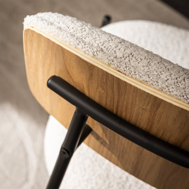 Nelly - Lot de 2 chaises en tissu bouclette et métal