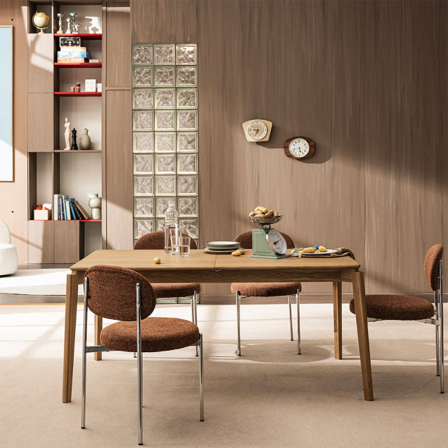 Mona - Table à manger extensible 6 à 10 personnes en bois 160-205x90cm