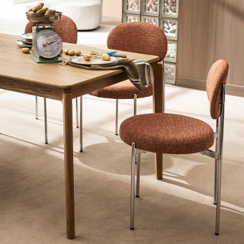 Kyoto - Lot de 2 chaises en tissu pieds chrome