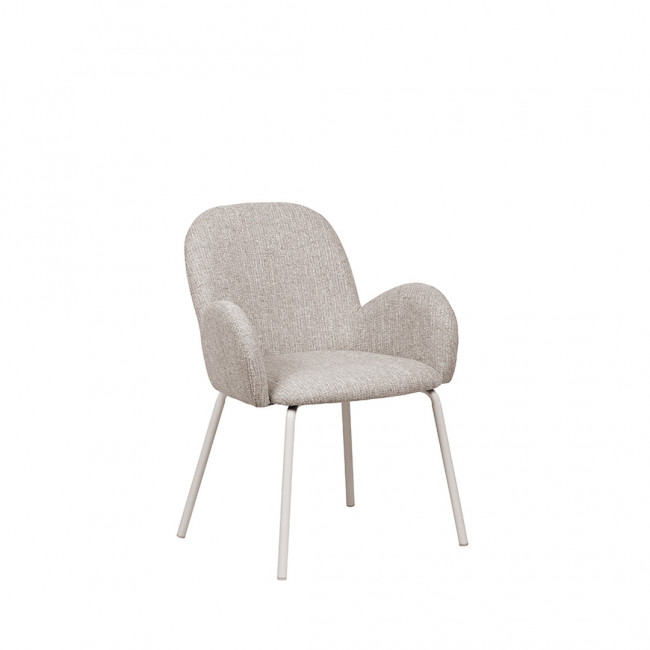 Théodore - Lot de 2 fauteuils de table en tissu et métal