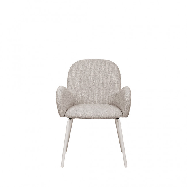 Théodore - Lot de 2 fauteuils de table en tissu et métal