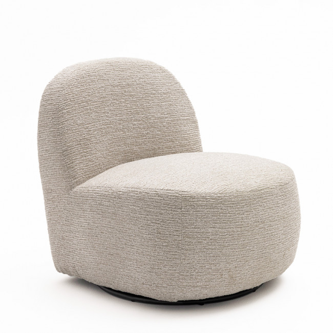Groovy - Fauteuil pivotant en tissu chenille côtelé