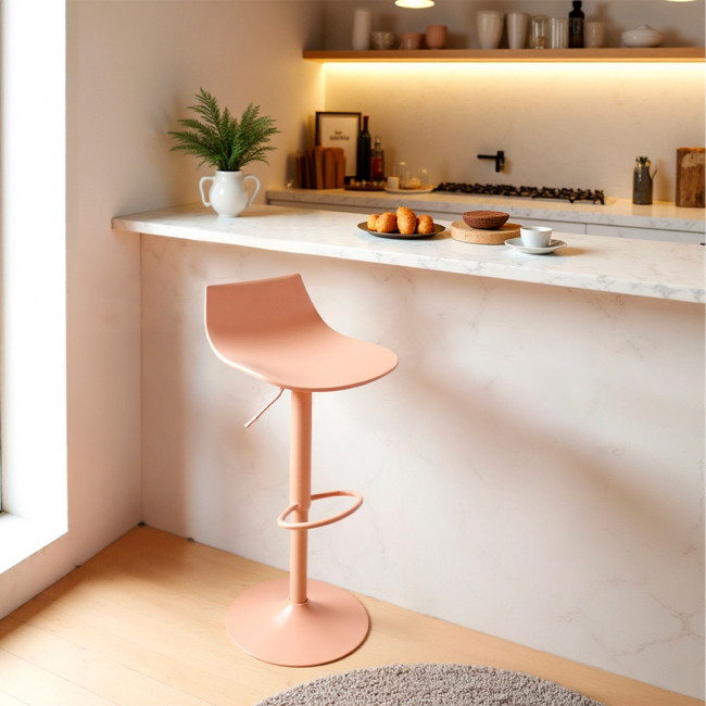 Heribo - Lot de 2 chaises de bar réglables en plastique et métal H58-79cm