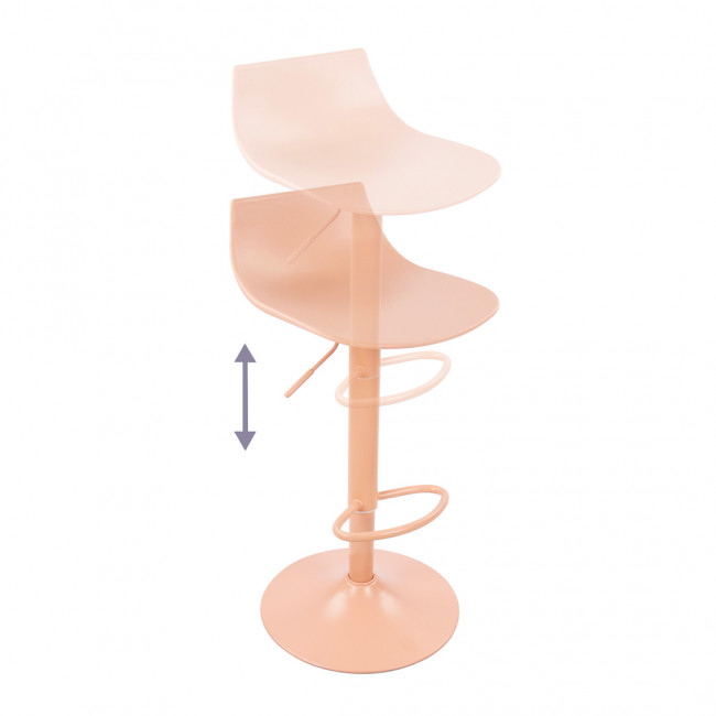 Heribo - Lot de 2 chaises de bar réglables en plastique et métal H58-79cm