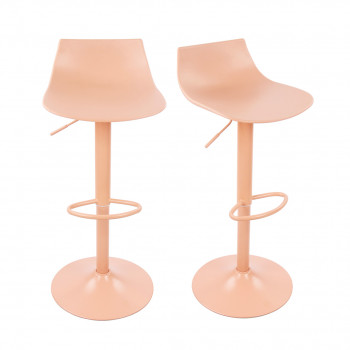 Heribo - Lot de 2 chaises de bar réglables en plastique et métal H58-79cm