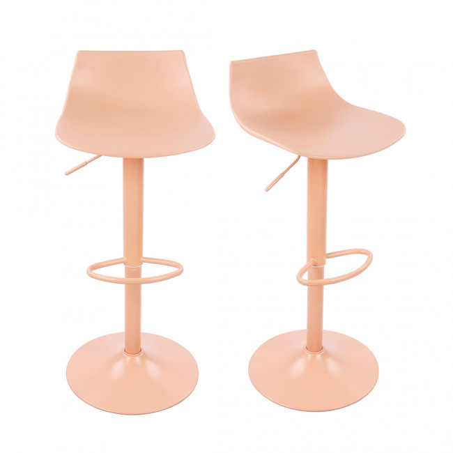 Heribo - Lot de 2 chaises de bar réglables en plastique et métal H58-79cm