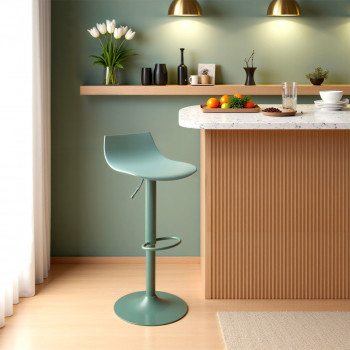 Heribo - Lot de 2 chaises de bar réglables en plastique et métal H58-79cm