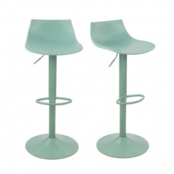 Heribo - Lot de 2 chaises de bar réglables en plastique et métal H58-79cm