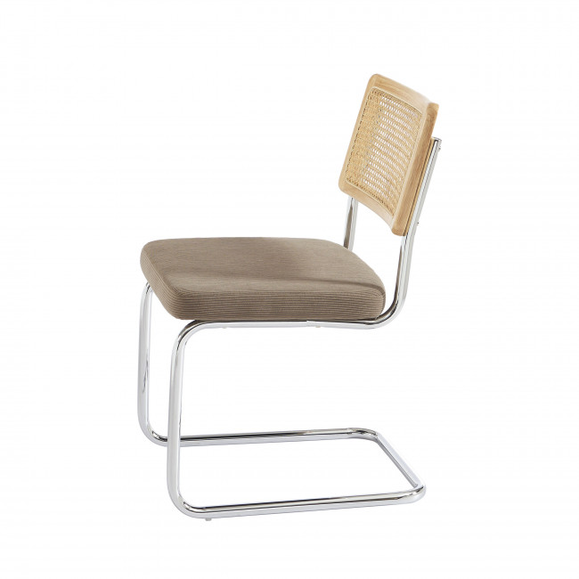 Skana - Lot de 2 chaises en velours côtelé pieds chrome