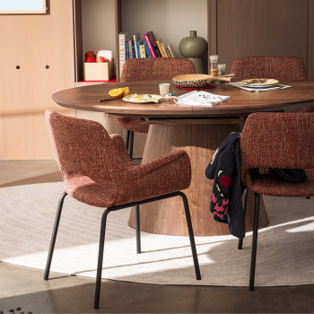 Cami - Table à manger extensible 6 à 8 personnes ovale en bois