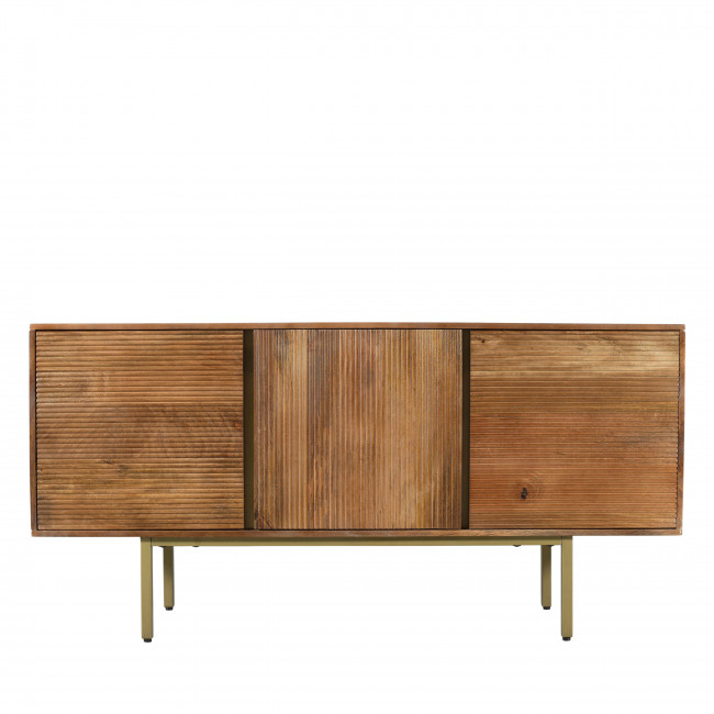 Liro - Buffet 3 portes en bois massif et métal L154cm