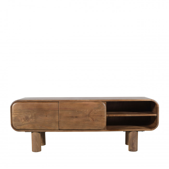 Sira - Meuble tv 2 portes en bois massif L140cm