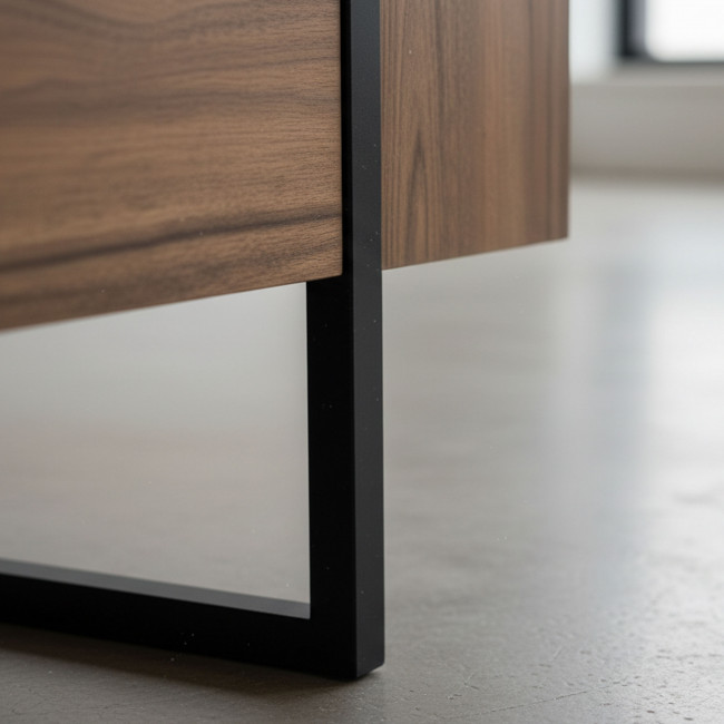 Tod - Meuble TV 2 portes en bois et métal L180cm