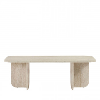 Lison - Table basse rectangulaire effet travertin 120x60cm