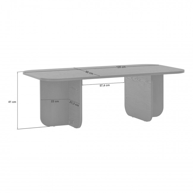 Lison - Table basse rectangulaire effet travertin 120x60cm