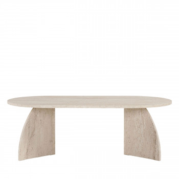 Louise - Table basse ovale effet travertin 120x60cm