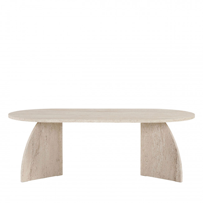 Louise - Table basse ovale effet travertin 120x60cm
