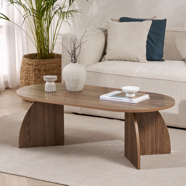 Louise - Table basse ovale en bois 120x60cm