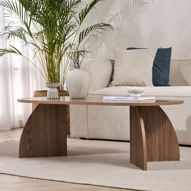 Louise - Table basse ovale en bois 120x60cm