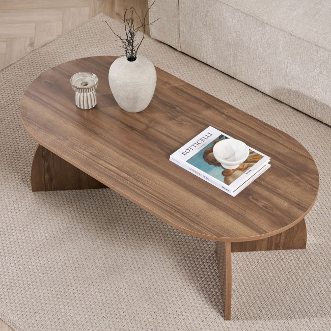 Louise - Table basse ovale en bois 120x60cm