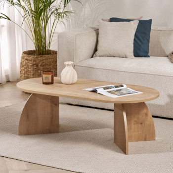 Louise - Table basse ovale en bois 120x60cm