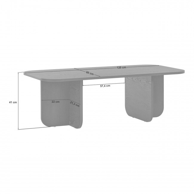 Lison - Table basse rectangulaire en bois 120x60cm