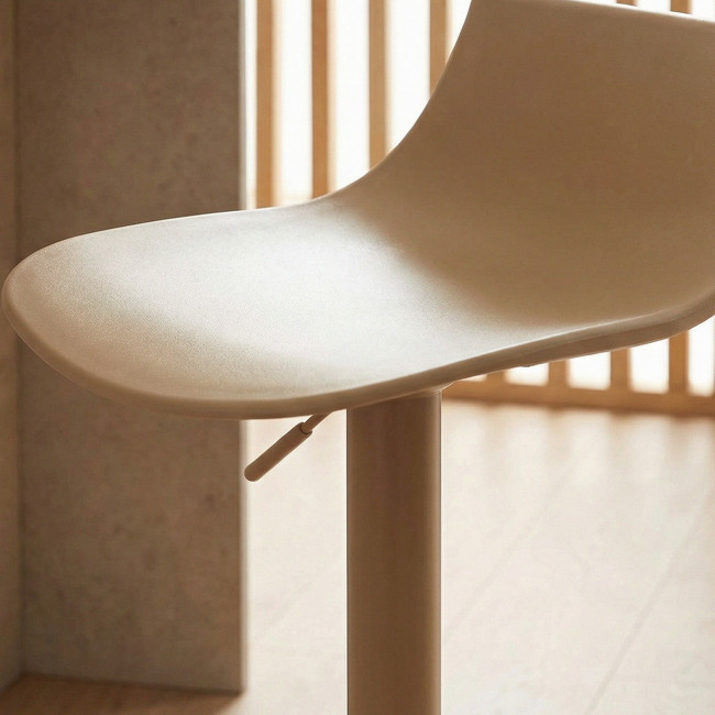 Heribo - Lot de 2 chaises de bar réglables en plastique et métal H58-79cm