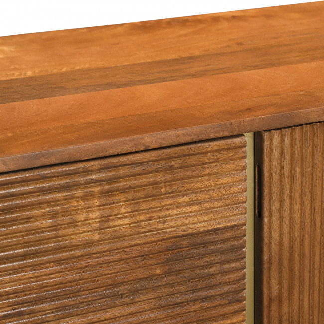 Liro - Buffet 3 portes en bois massif et métal L154cm