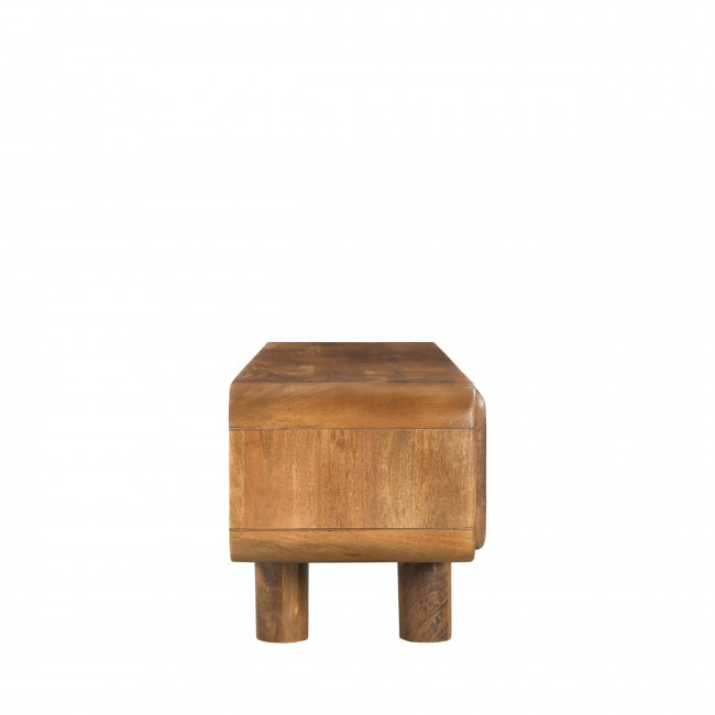 Sira - Meuble tv 2 portes en bois massif L140cm