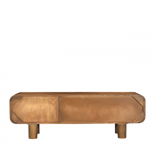 Sira - Meuble tv 2 portes en bois massif L140cm