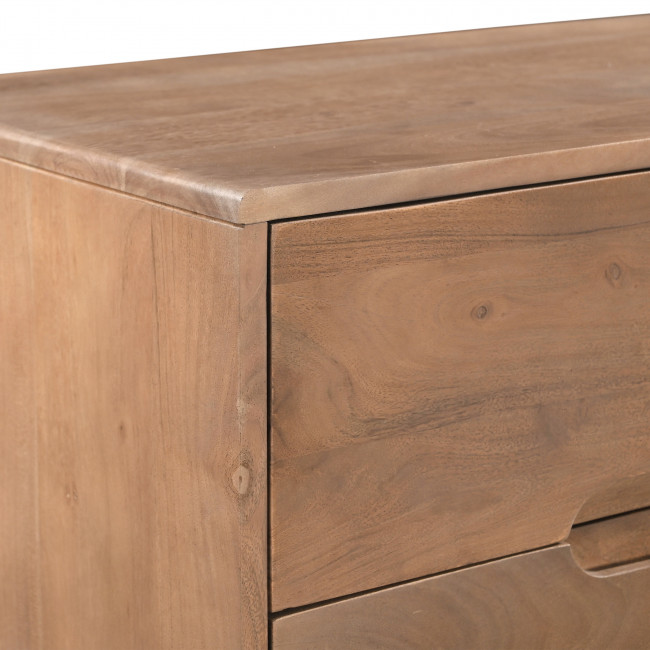 Bogor - Commode 3 tiroirs en bois massif L80cm