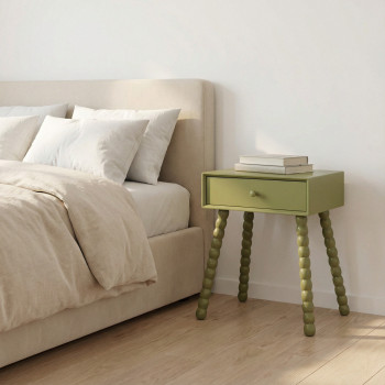 Enko - Table de chevet 1 tiroir en bois 