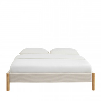 Lunor - Lit en velours côtelé 160x200cm