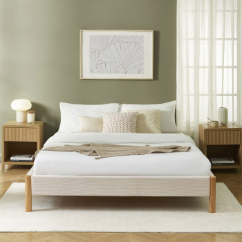 Lunor - Lit en velours côtelé 160x200cm