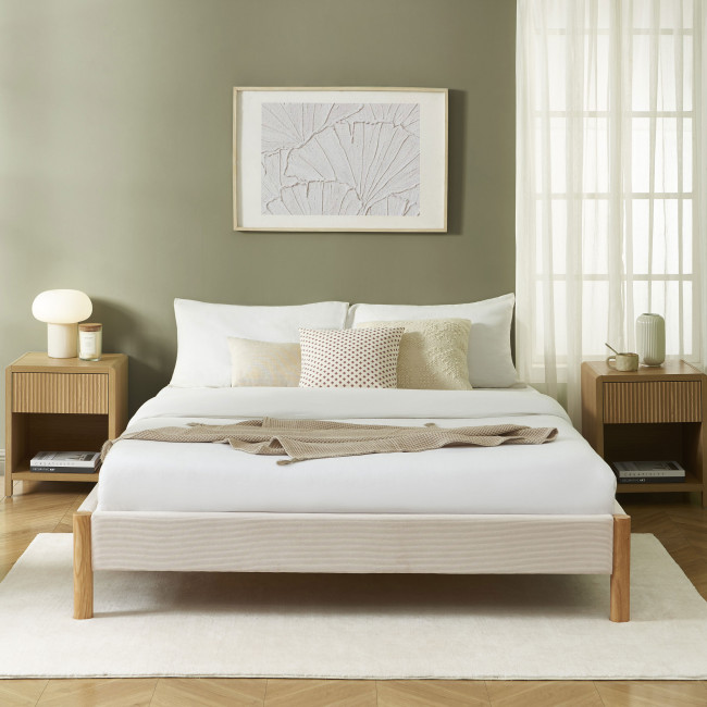 Lunor - Lit en velours côtelé 160x200cm