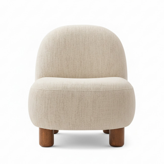 Aren - Fauteuil en tissu chenille et bois