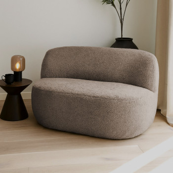 Mo - Banquette 2 places en tissu bouclette