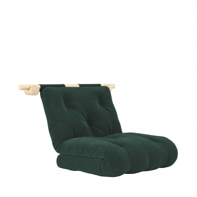 Hooked - Fauteuil convertible en velours côtelé et bois avec accroches murales