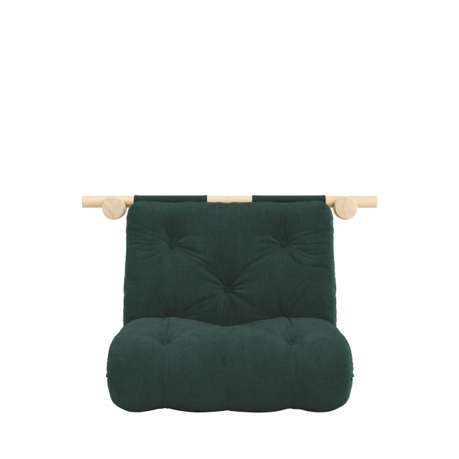 Hooked - Fauteuil convertible en velours côtelé et bois avec accroches murales