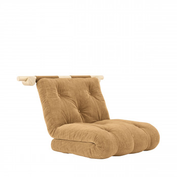 Hooked - Fauteuil convertible en velours côtelé et bois avec accroches murales