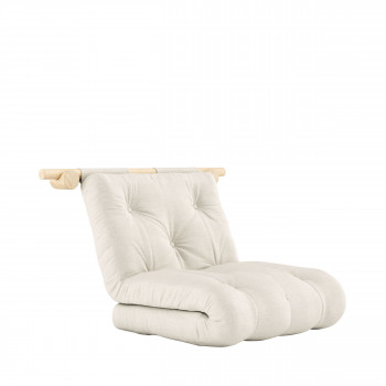 Hooked - Fauteuil convertible en lin et bois avec accroches murales