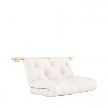 Hooked - Canapé convertible 2,5 places en tissu et bois avec accroches murales